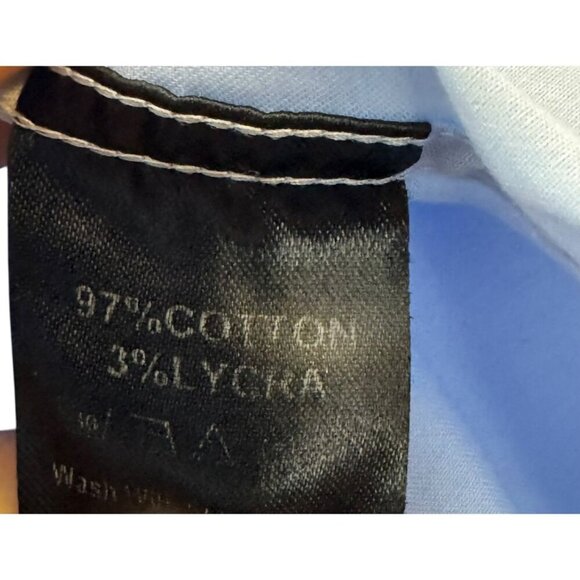 Stone Rose blue Button Down Collared Dress Shirt Mens sz 4 large pink flip cuffs - Picture 8 of 9